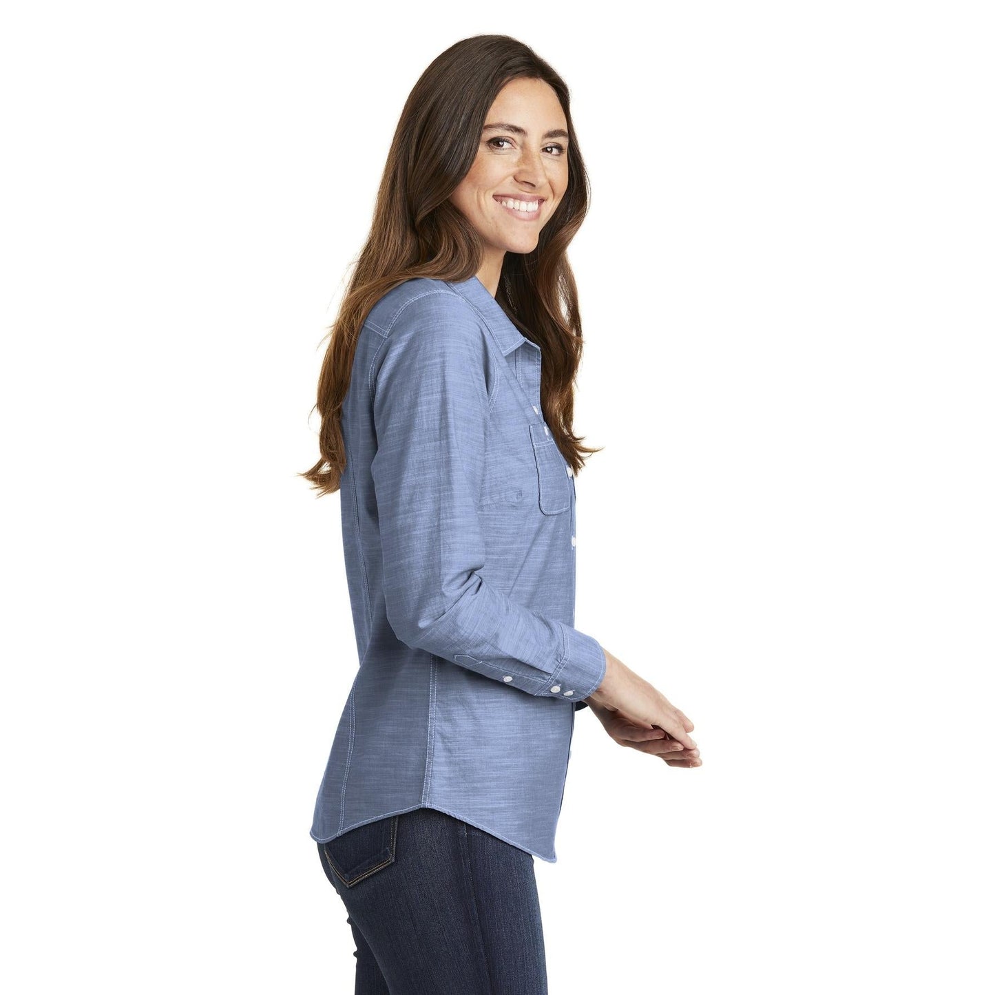 Grey Button Up Shirt - Port Authority - Casual Style