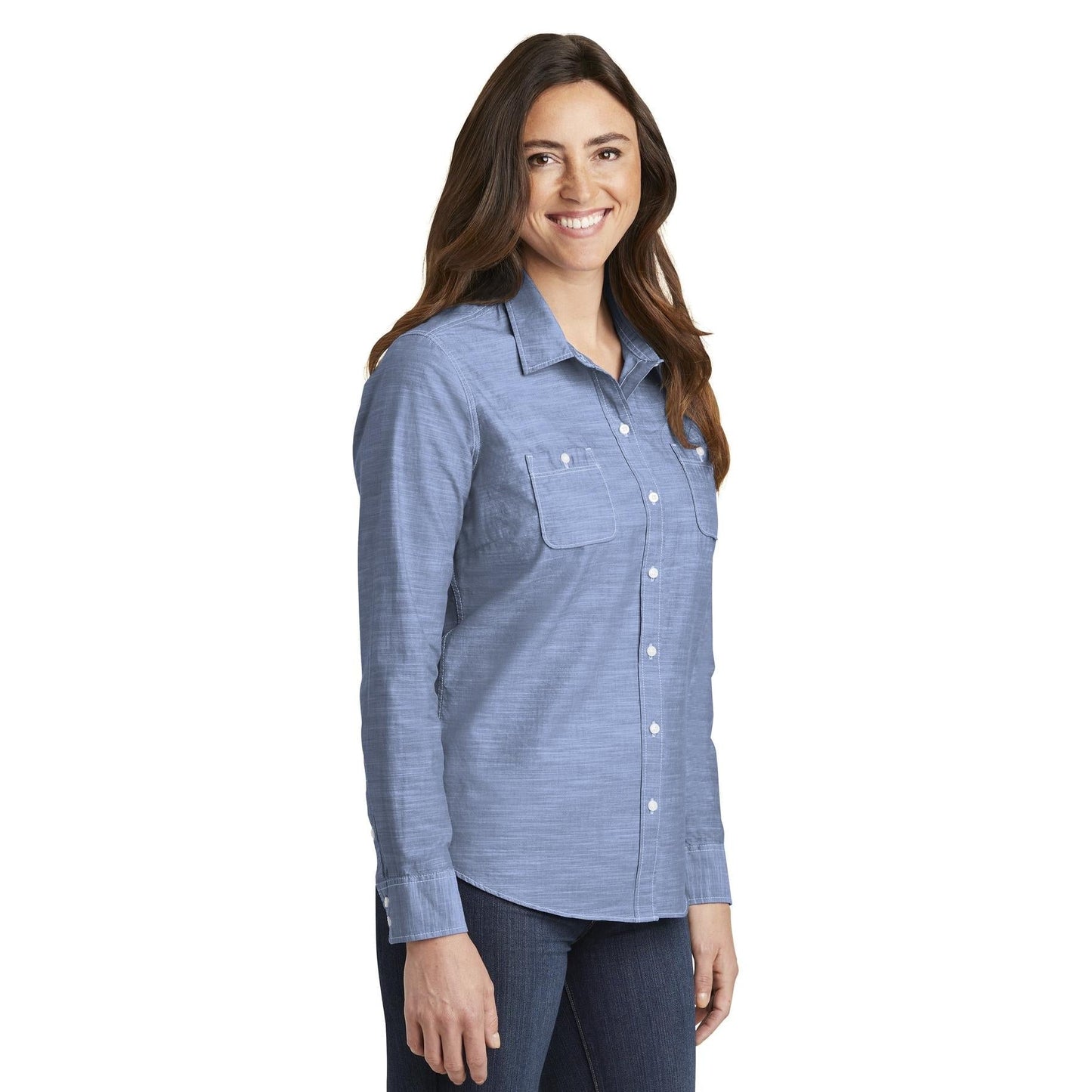 Grey Button Up Shirt - Port Authority - Casual Style
