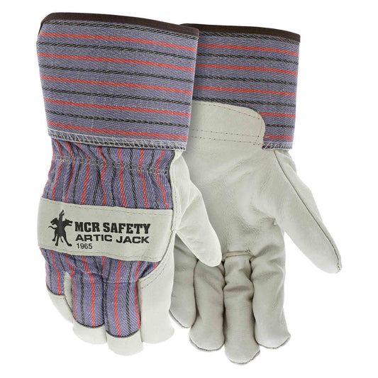2.5" Safety Cuff Leather Gloves - MCR Safety - Pigskin Quality