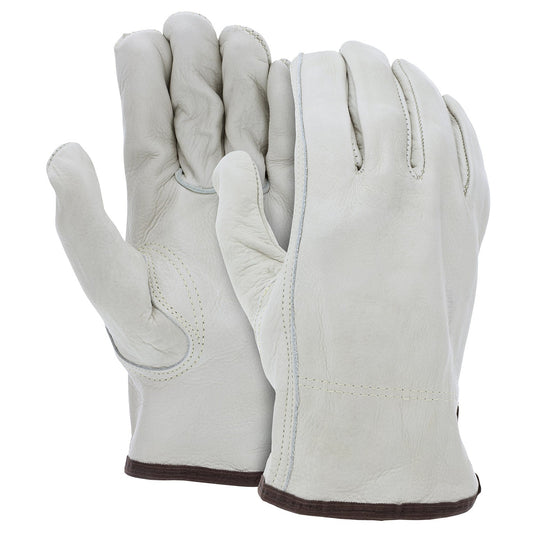 White Leather Gloves - MCR Safety - Durable Cowhide