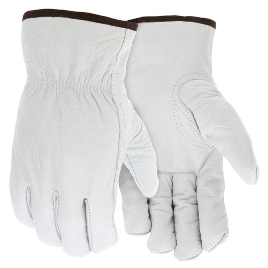 White Leather Gloves - MCR Safety - Insulated Comfort