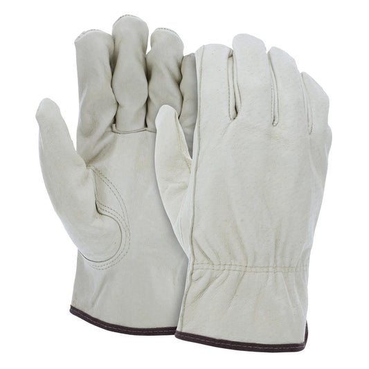 Natural Leather Gloves - MCR Safety - Durable Pigskin