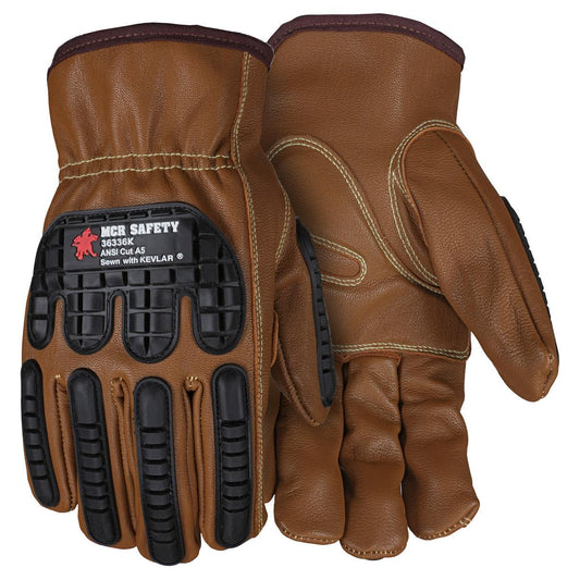 Kevlar Lined Leather Gloves - MCR Safety - Durable Protection