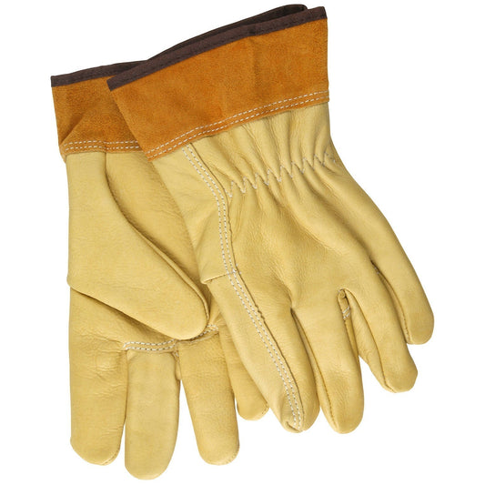 Split Leather Cuff Leather Gloves | MCR Safety | 4903L Select Grade Grain Cowskin Welding