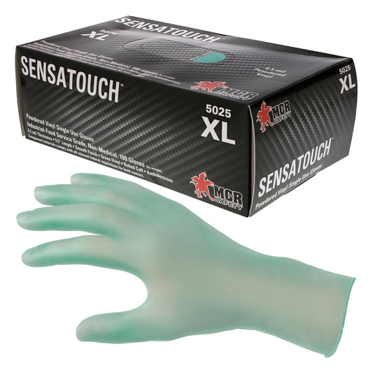 Green Disposable Gloves - MCR Safety - Vinyl Protection