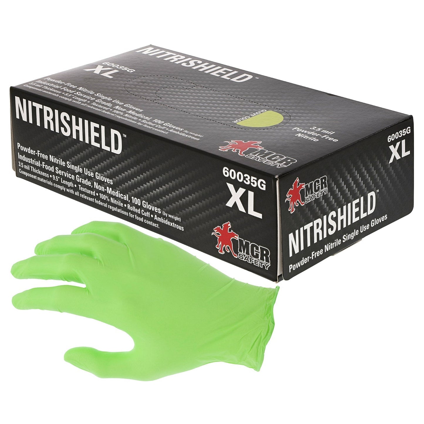 Green Disposable Gloves - MCR Safety - Nitrile Quality