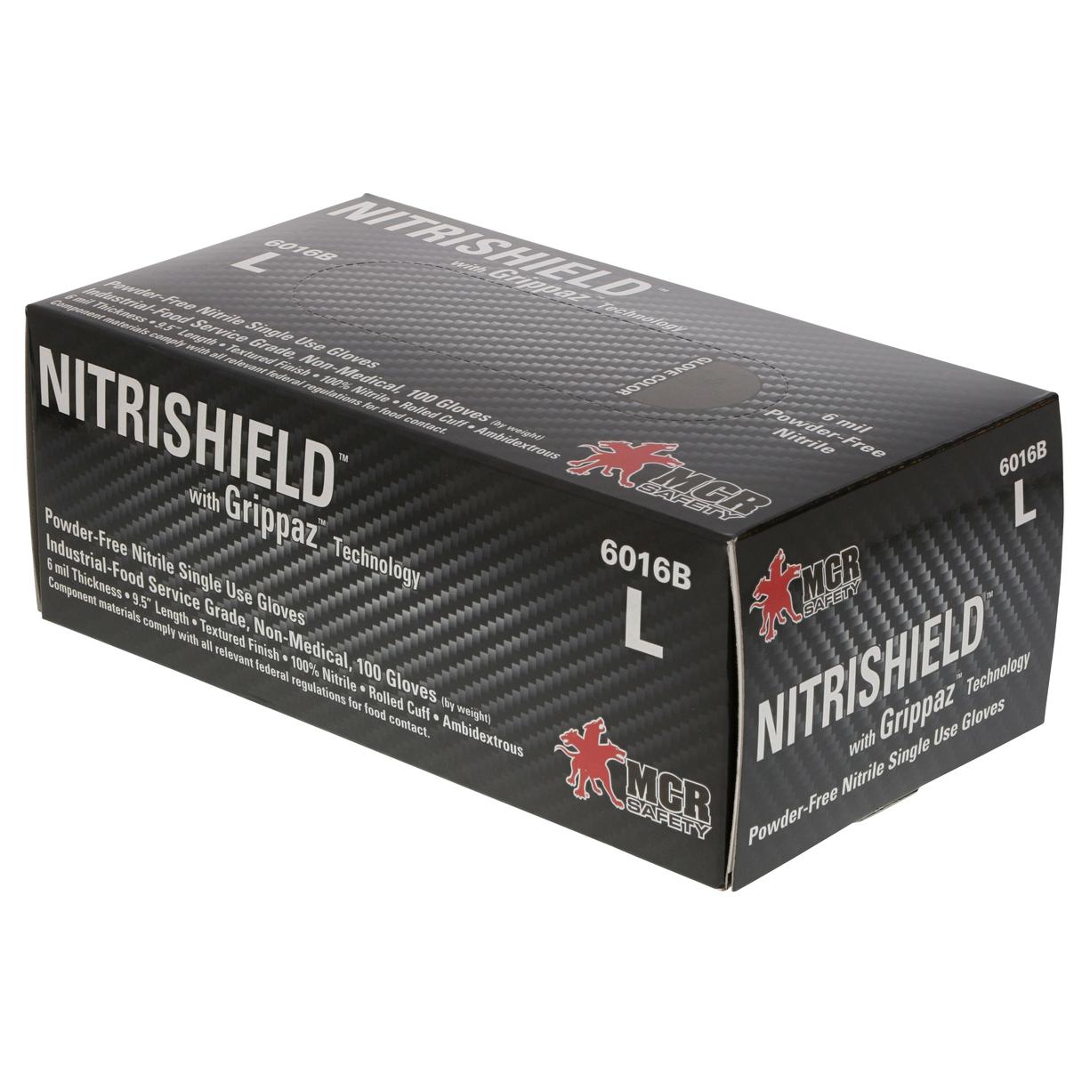 Black Disposable Gloves - MCR Safety - Nitrile Grip