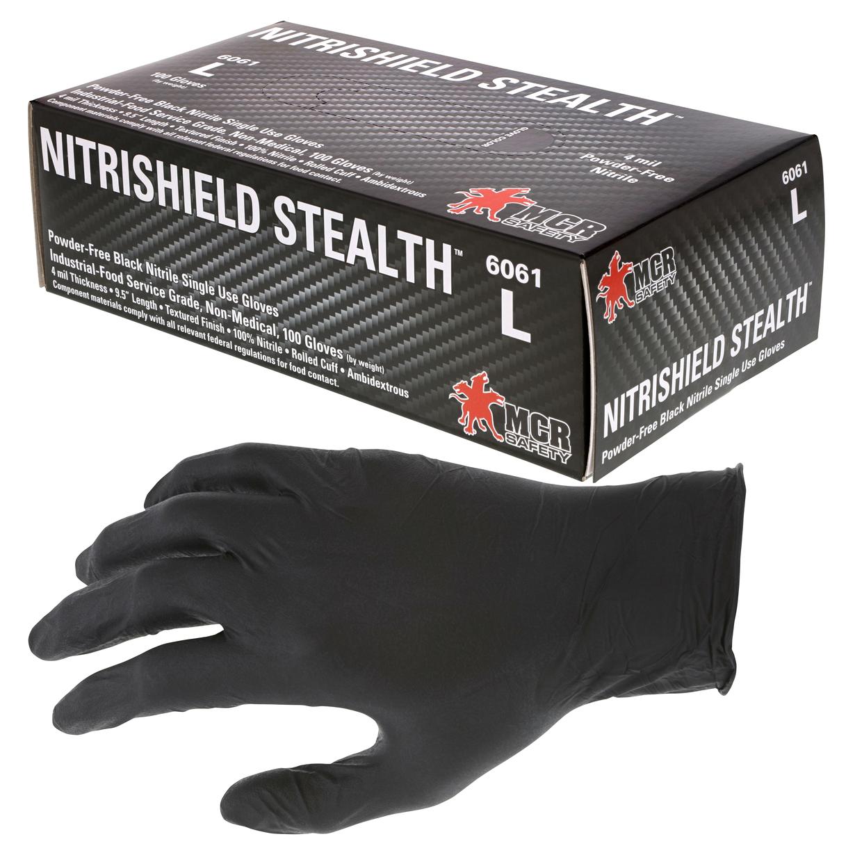 Black Disposable Gloves - MCR Safety - Nitrile Protection