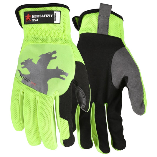 Synthetic Leather Palm Gloves - MCR Safety - Hi-Vis Design