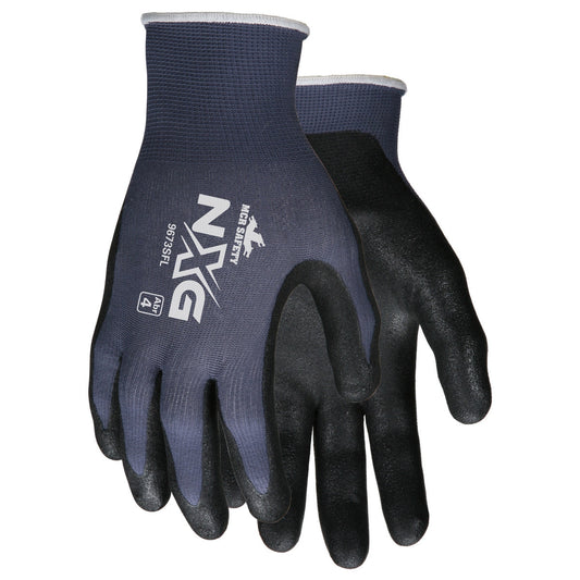 Blue Knit Gloves - MCR Safety - Sandy Foam Nitrile