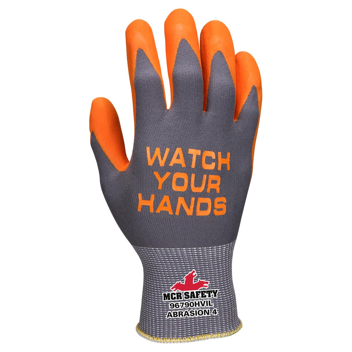 Orange Knit Gloves - MCR Safety - Nitrile Coated