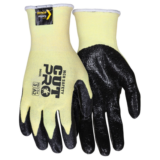 Yellow Knit Gloves - MCR Safety - Nitrile Coated
