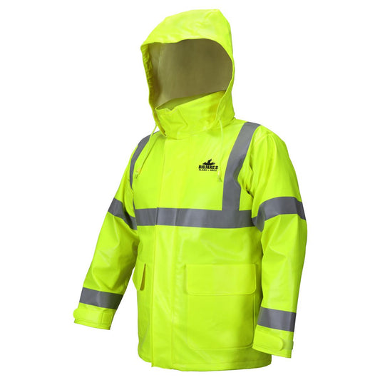 Yellow/Lime Rain Jacket - MCR Safety - Flame Resistant