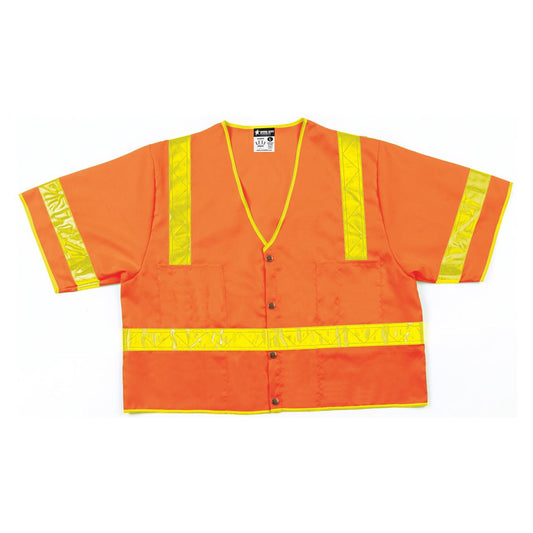 Orange Safety Vests - MCR Safety - Fluorescent Polyester
