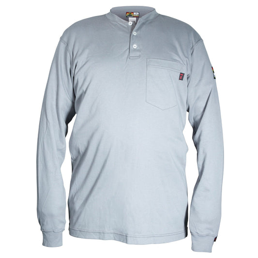 Gray Comfortable Henley Shirt - MCR Safety - FR Certified