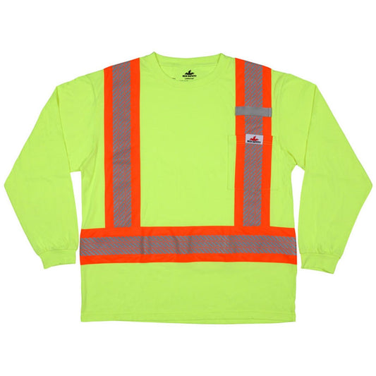 Yellow/Lime Safety Shirt - MCR Safety - Long Sleeve