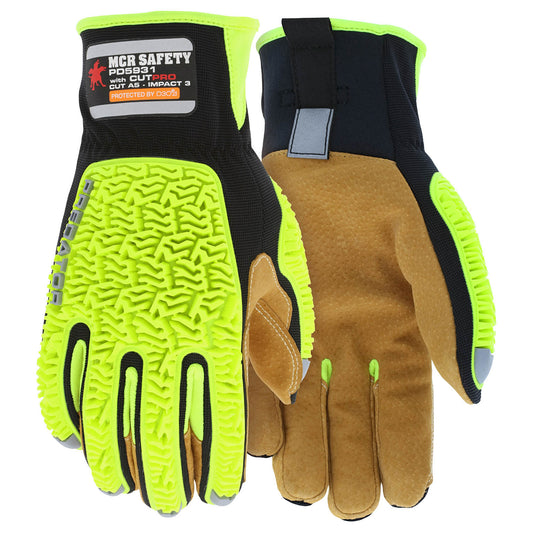 TPR Back Leather Gloves - MCR Safety - Durable Protection