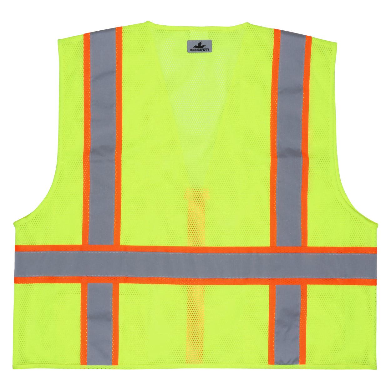 Yellow/Lime Safety Vest - MCR Safety - Recycled Fabric