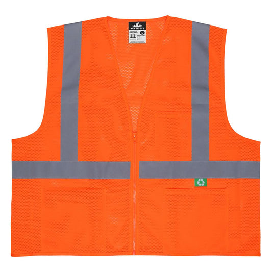 Yellow/Lime Safety Vest - MCR Safety - Recycled Mesh