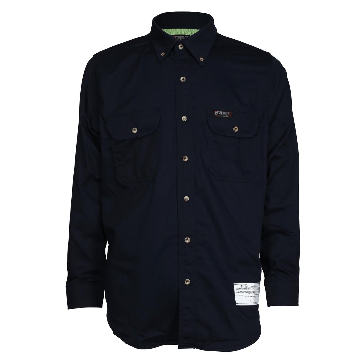 Navy Button Up Shirt - MCR Safety - Flame Resistant