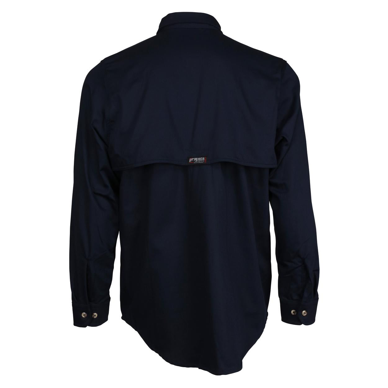 Navy Button Up Shirt - MCR Safety - Flame Resistant