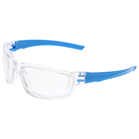 Clear Lens Glasses - MCR Safety - Safety Blue Frame