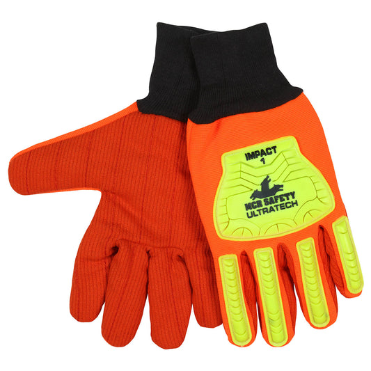 TPR Padded Back Gloves - MCR Safety - Hi-Visibility