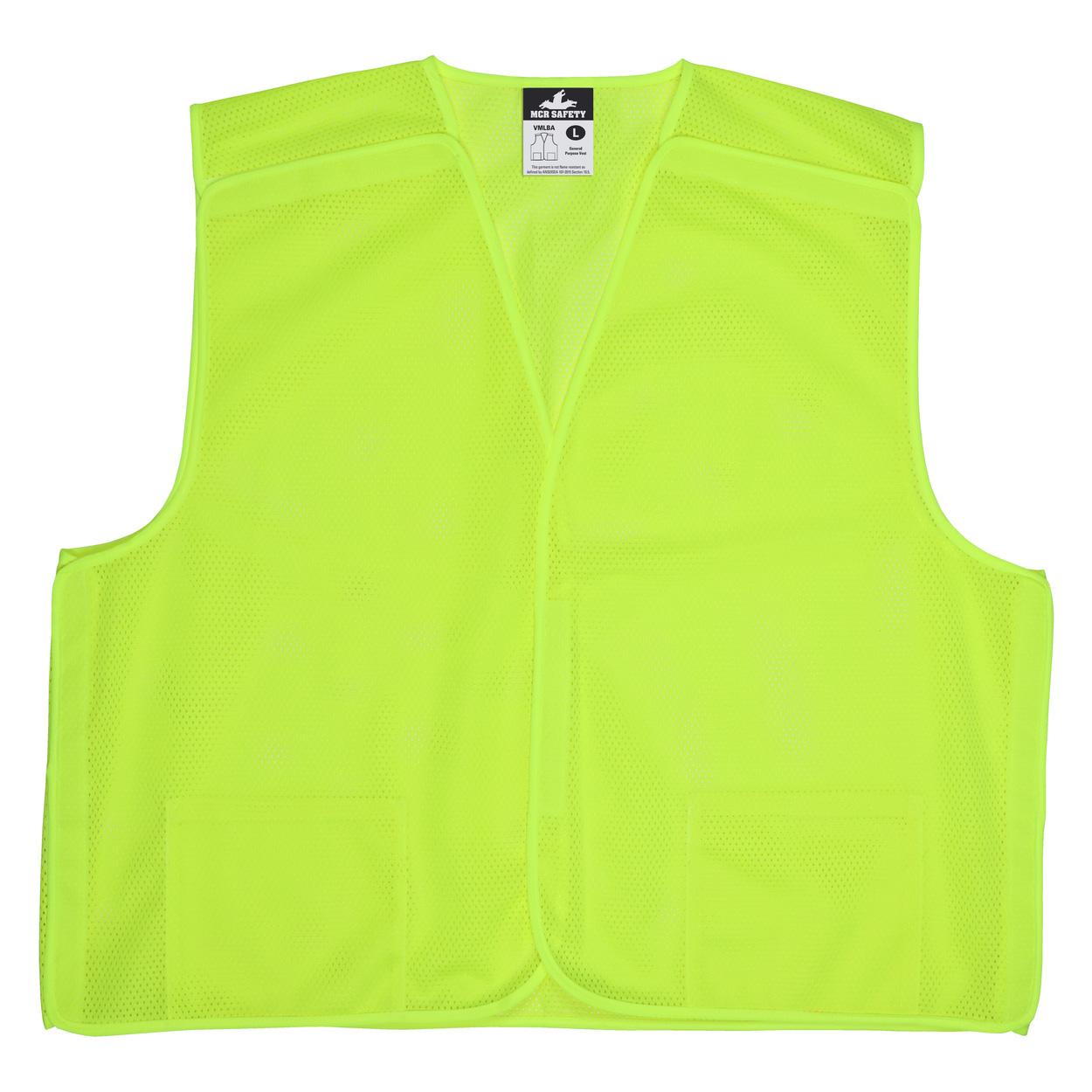 Yellow/Lime Safety Vests - MCR Safety - Tear Away Design