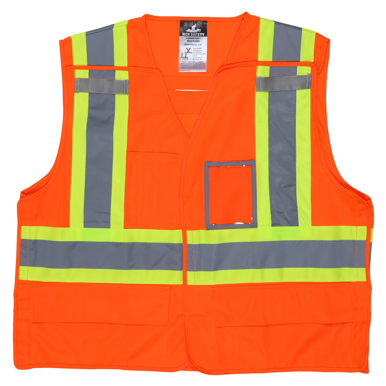 Orange Safety Vests | MCR Safety | Wccs2Bo Type R Class 2 Luminator Breakaway X-Back