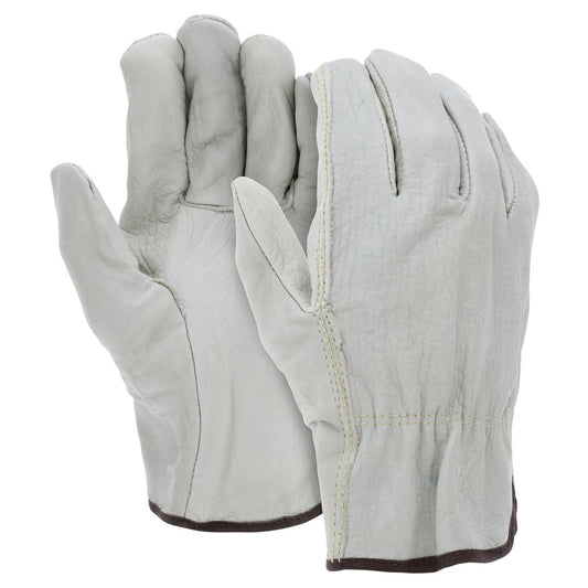 Natural Leather Gloves - MCR Safety - Durable Cowhide