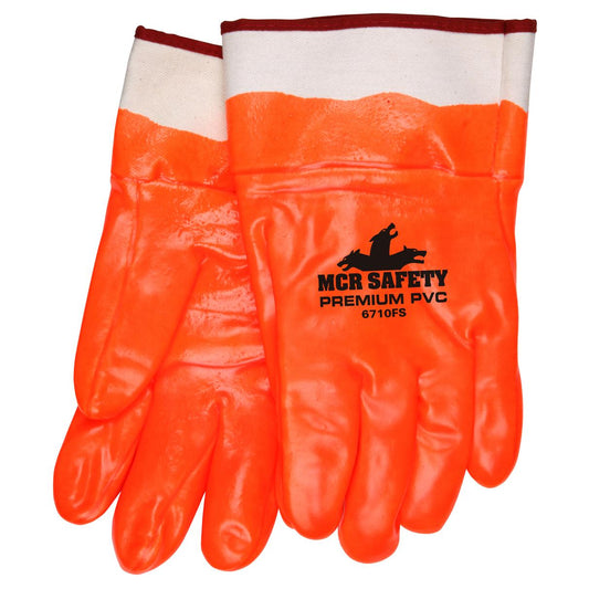 Orange Rubber Gloves - MCR Safety - Premium Foam Lined