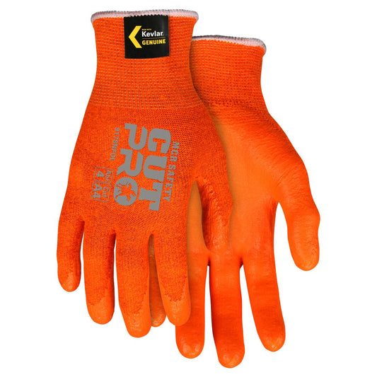 Hi-Vis Orange Gloves - MCR Safety - Nitrile Foam