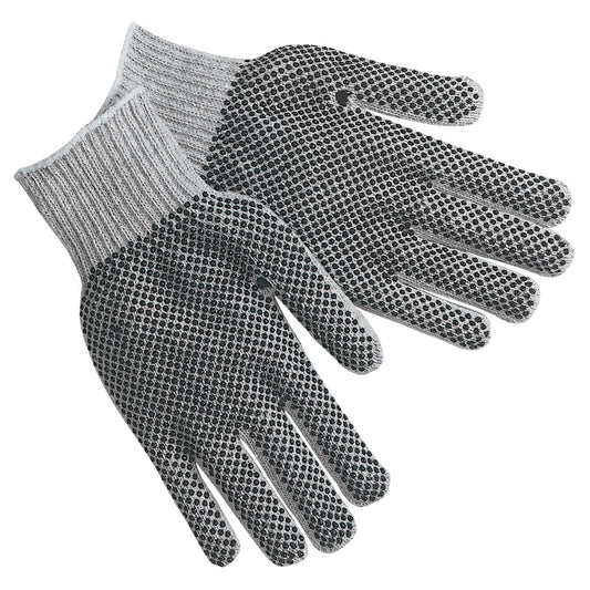 Gray Abrasion Resistant Gloves - MCR Safety - PVC Dotted