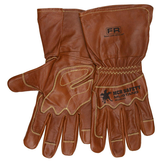 Gauntlet Cuff Leather Gloves - MCR Safety - Premium Goatskin