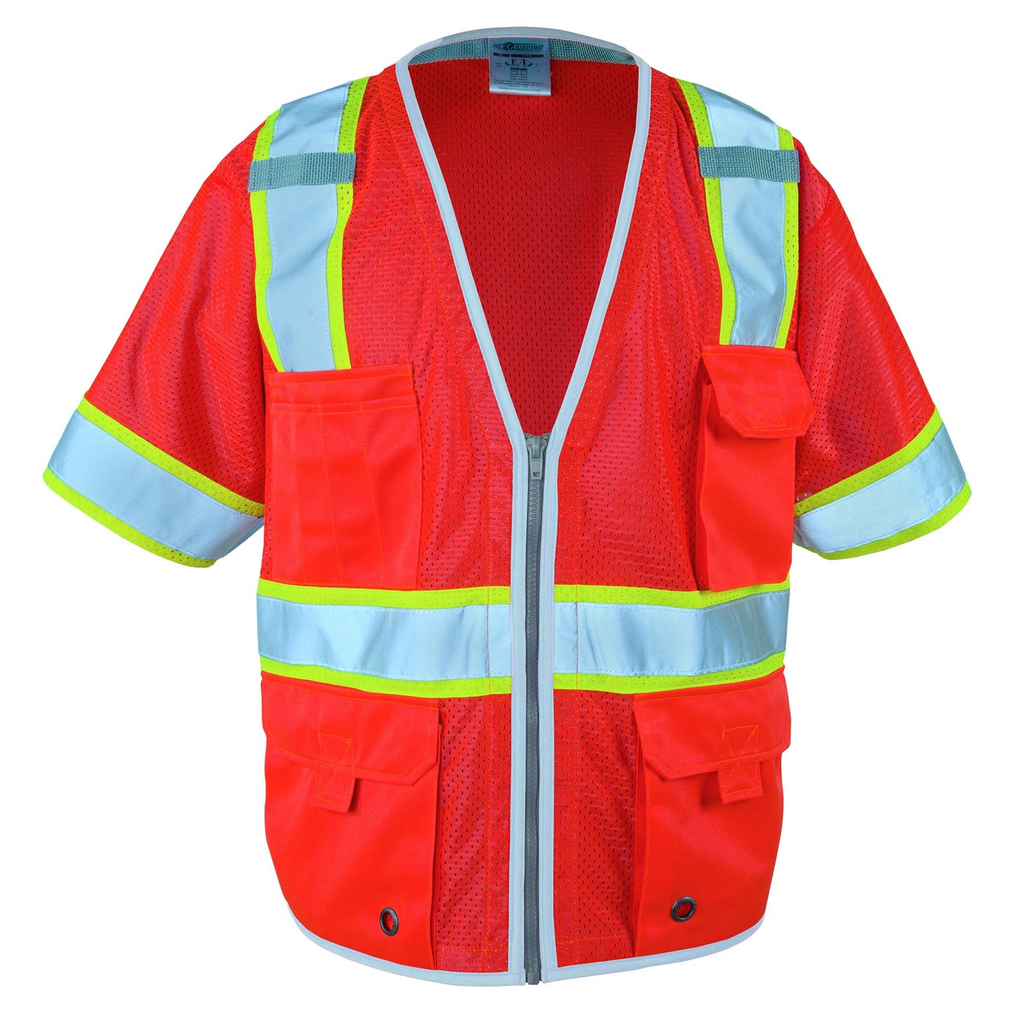 Fluorescent Red Vests - Kishigo - Heavy Duty Quality