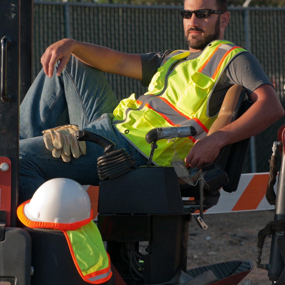 Yellow/Lime Neck Shade - Kishigo - Safety Mesh