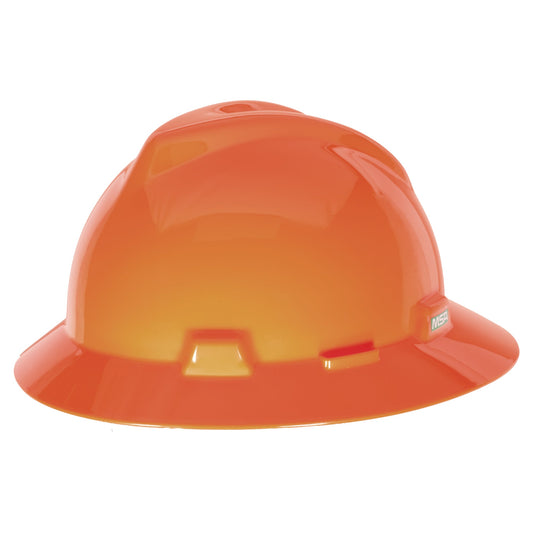 Fluorescent Orange Hard Hat - MSA - Impact Resistant