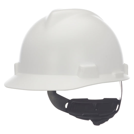 Matte White Hard Hats - MSA - V-Gard Cap Style