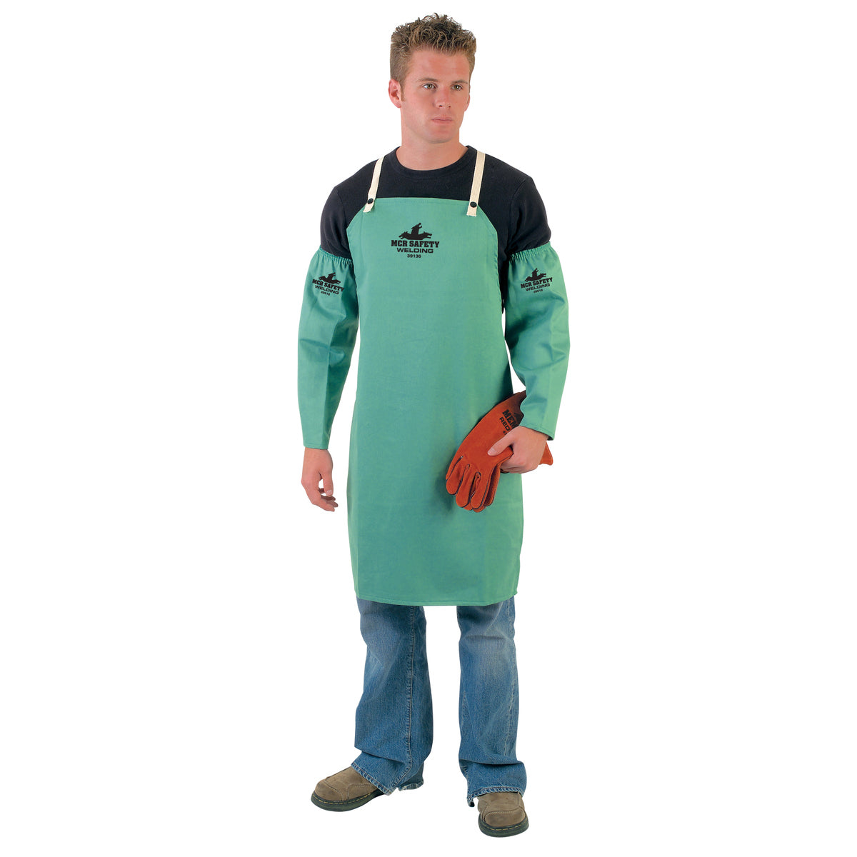 Green Welding Aprons - MCR Safety - Flammable Resistant