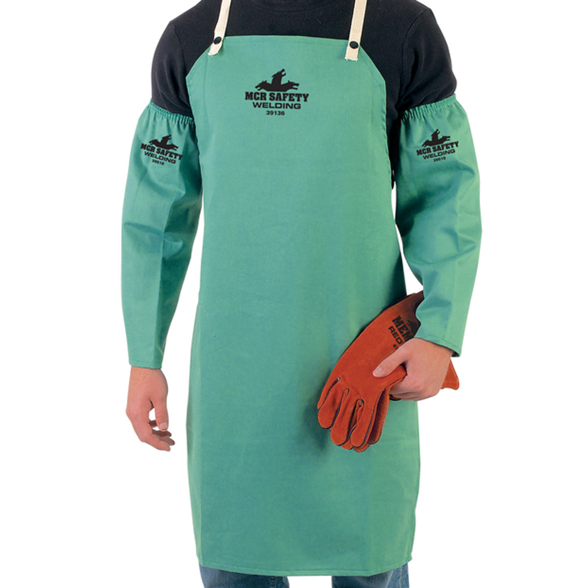 Green Welding Aprons - MCR Safety - Flammable Resistant