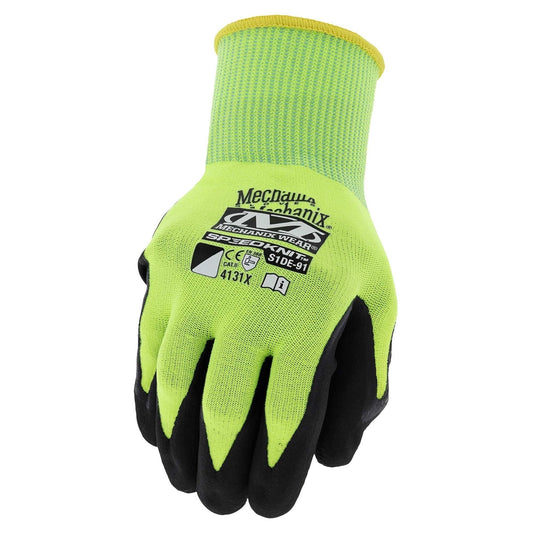 Yellow/Lime String Knit Gloves - Mechanix - Hi-Viz Grip