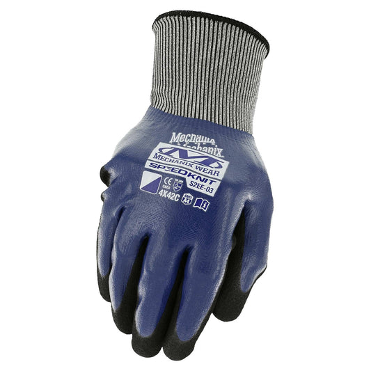Blue String Knit Gloves - Mechanix - Durable Protection
