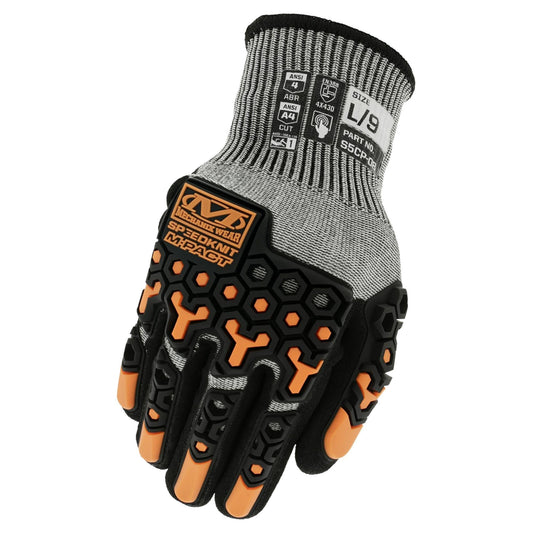 Gray Durable Knit Gloves - Mechanix - Impact Resistant