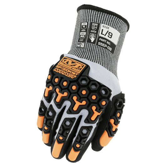 Gray String Knit Gloves - Mechanix - Impact Resistant