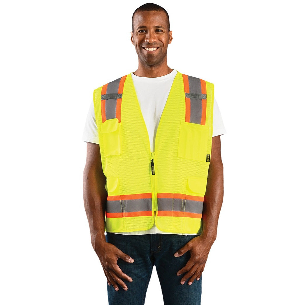 Orange Safety Vests - OccuNomix - Reflective Mesh Design