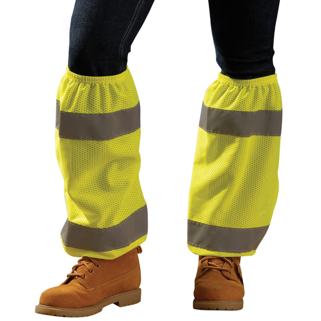 Orange High Visibility Gaiters - OccuNomix - Reflective Tape