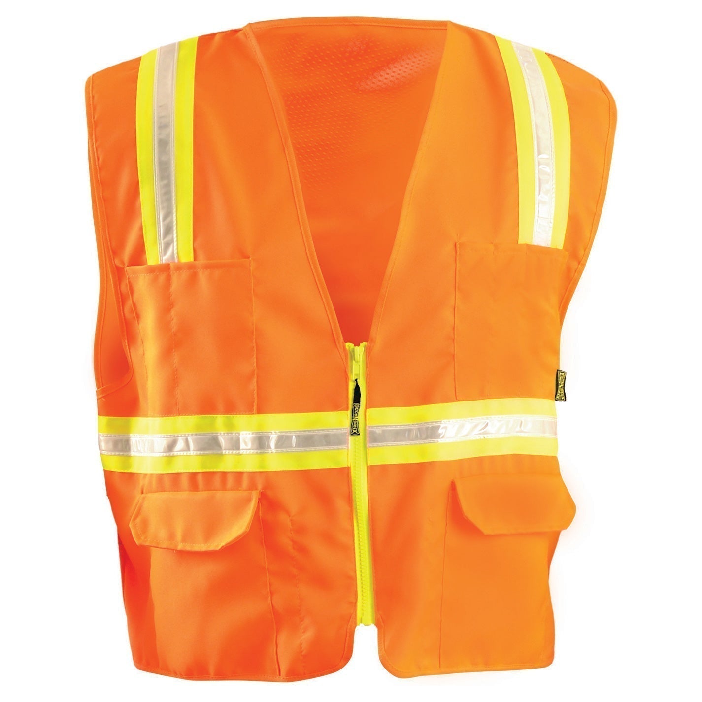 Orange Safety Vests - OccuNomix - Two-Tone Mesh Design