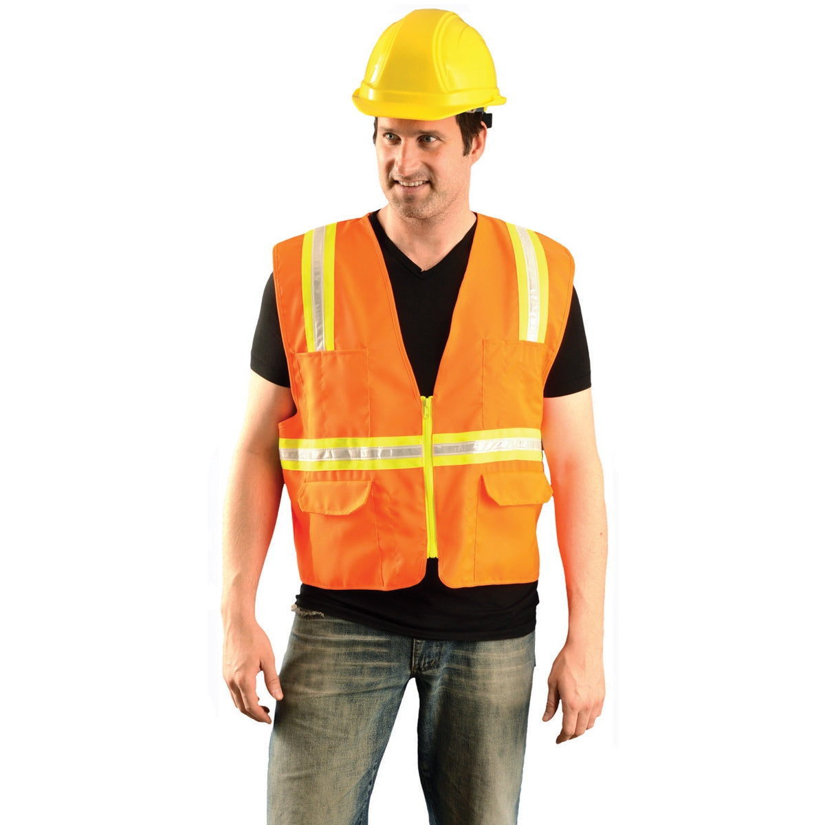 Orange Safety Vests - OccuNomix - Two-Tone Mesh Design