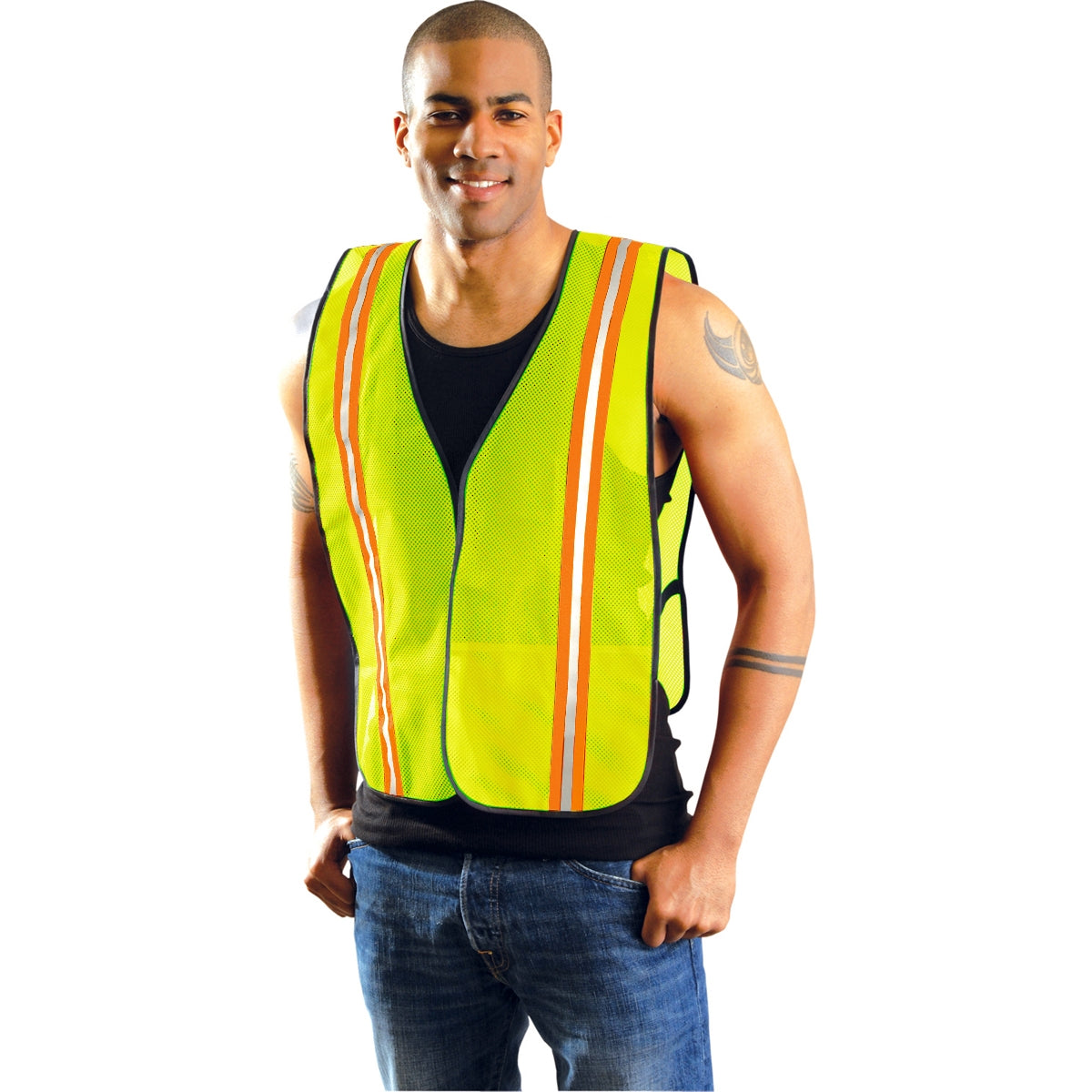 Orange Safety Vest - OccuNomix - Two-Tone Mesh