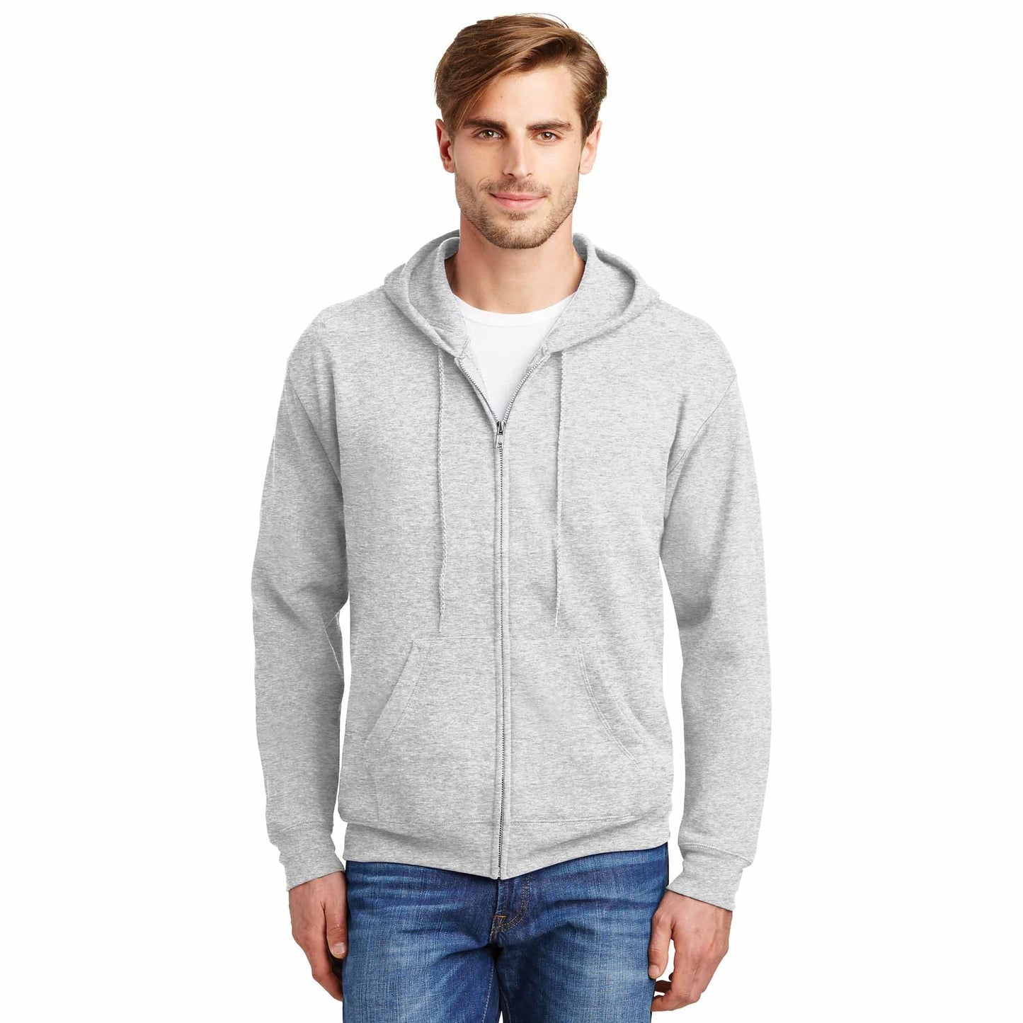 Black Sweatshirts - Hanes - Cozy Full-Zip Hooded - Quality Fabric
